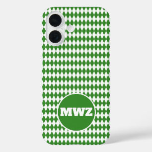 Grüne Diamant-Monogramm-iPhone-Hülle iPhone 16 Hülle
