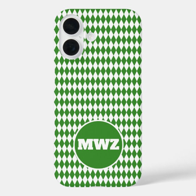 Grüne Diamant-Monogramm-iPhone-Hülle Case-Mate iPhone Hülle (Rückseite)