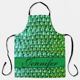 Grüne Diamanten, grüne Edelsteine Schmuckmuster Schürze