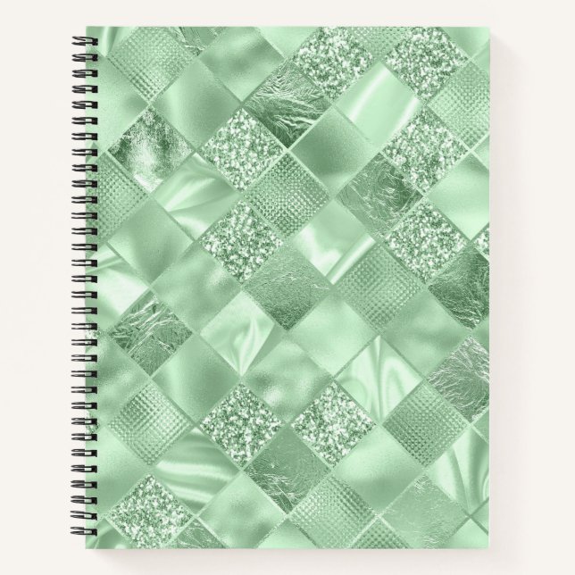 GRÜNE DIAMOND SHIMMER KARIERT NOTIZBUCH (Vorderseite)