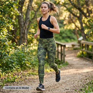 Grüne digitale Camouflage Leggings