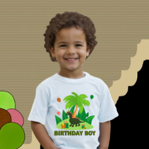 Grüne Dinosaurier für Geburtstagsparty Baby T-shirt