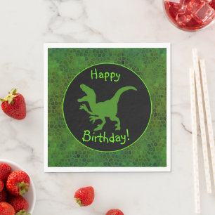 Grüne Dinosaurier-Haut Alles Gute zum Geburtstag! Serviette