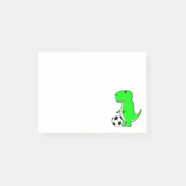 Grüne Dinosaurier-Lieben Fußball Post-it-Hinweise Post-it Klebezettel (Vorderseite)