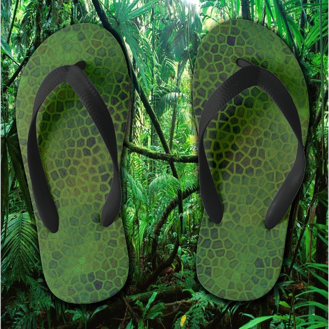 Grüne Dinosaurier verbirgt die Verbindung von Flip Kinderbadesandalen (Green Dinosaur Hide Kids Flip Flops)