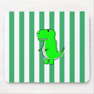 Grüne Dinosaurier Weiße grüne Streifen Mousepad