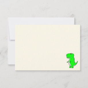 Grüne Dinosaurier-Zeichnung Blank Cream Off-Weiß Mitteilungskarte