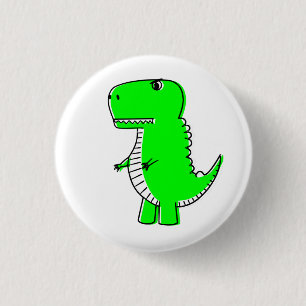 Grüne Dinosaurier-Zeichnung Button