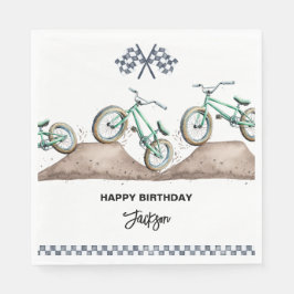 Grüne Dirt Bike BMX-Party Serviette