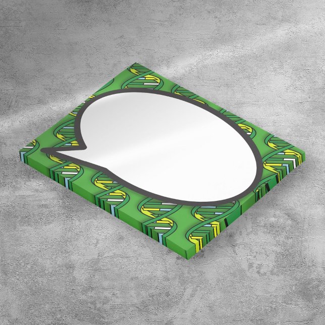 Grüne DNA-Sprechblase Medizinwissenschaft Post-it Klebezettel (Green DNA Speech Bubble Medical Science Post-it Notes)