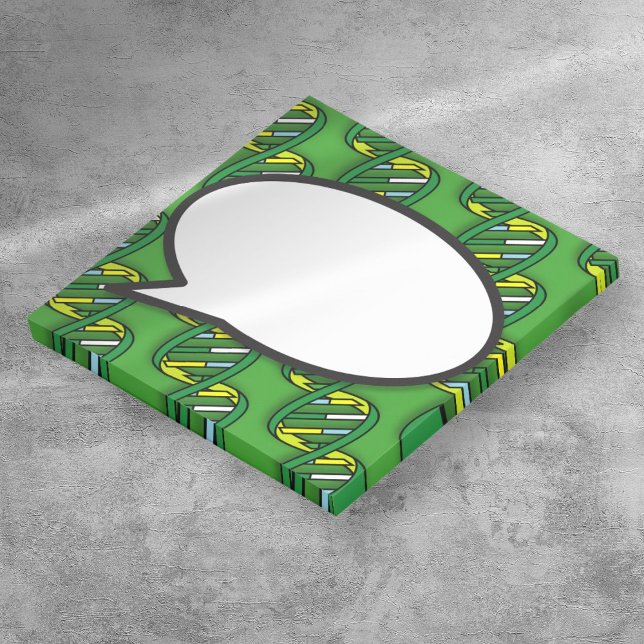 Grüne DNA-Sprechblase Medizinwissenschaft Post-it Klebezettel (Green DNA Speech Bubble Medical Science Post-it Notes)