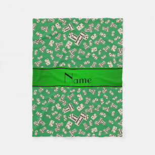 Grüne Dominosteine personalisiert Fleecedecke