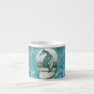 Grüne Drachen-Fantasy-Kunst Espressotasse