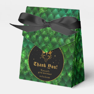 Grüne Drachenschuppen Gold Geburtstags Dankeschön Geschenkschachtel