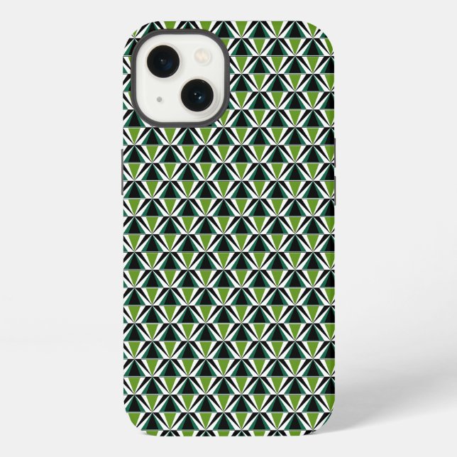 Grüne Dreiecke iPhone Hülle (Rückseite)