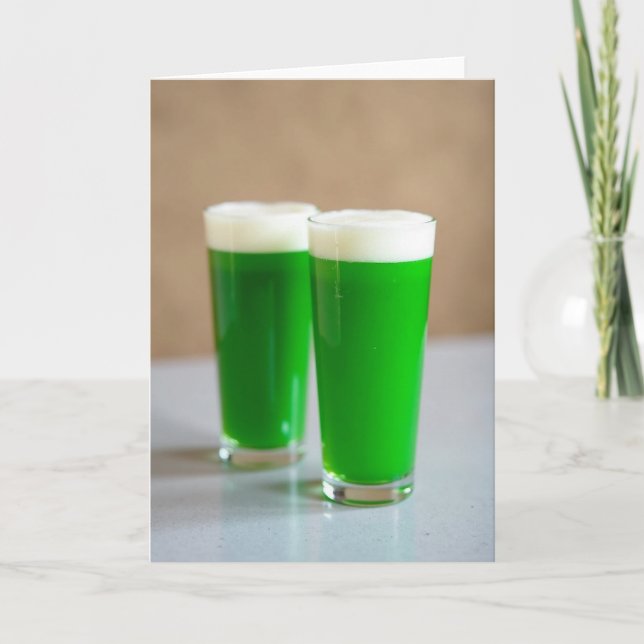 Grüne Drinks-Schaum-Kunstkarte Karte (Vorderseite)