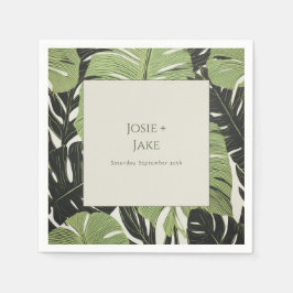 Grüne Dschungel-Blätter, gewagt und modern, Hochze Serviette