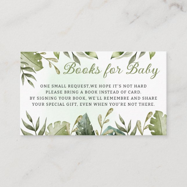 Grüne Dschungelsafari Wilde Tiere Bücher für Baby Begleitkarte (Vorderseite)