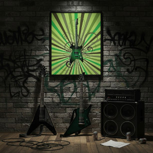 Grüne E-Gitarre Poster