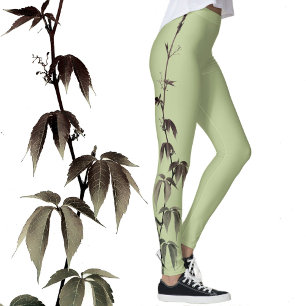 Grüne Efeu-Fotografie Limettengrün Leggings