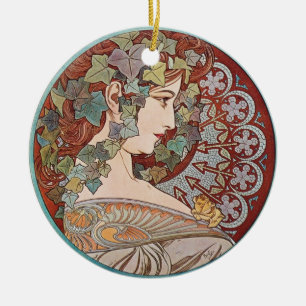 Grüne Efeu-Göttin-Kunst Keramikornament