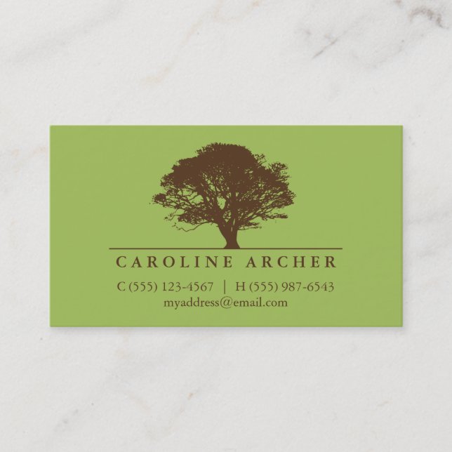 Grüne Eiche im ewigen Stil Visitenkarte (Vorderseite)