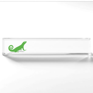 Grüne Eidechse Namensplakette