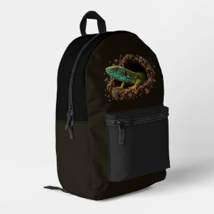 Grüne Eidechse Rocky Hideout Wildlife Bedruckter Rucksack