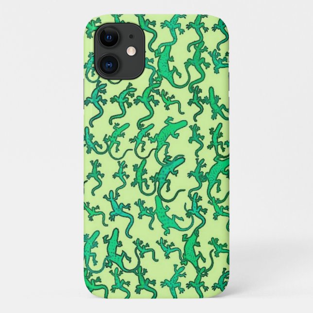 Grüne Eidechsen auf einem grünen Hintergrund Case-Mate iPhone Hülle (Rückseite)
