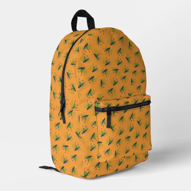 Grüne Eier mit Schinken Muster Bedruckter Rucksack (Rückseitige Ecke links)
