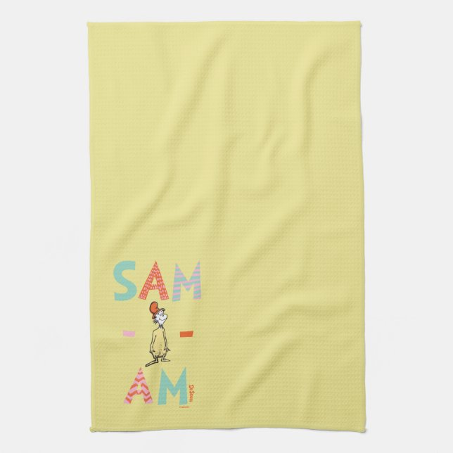 Grüne Eier mit Schinken | Sam-I-Am Geschirrtuch (Vertikal)