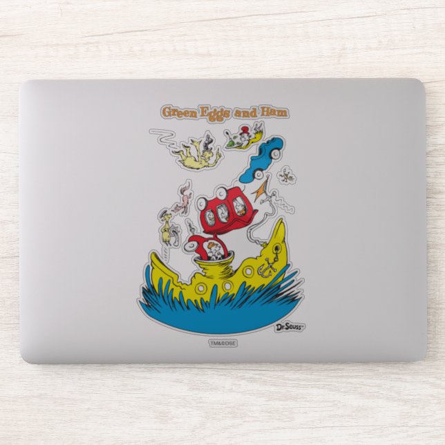 Grüne Eier und Schinken | Ich mag sie nirgendwo Aufkleber (Computer)