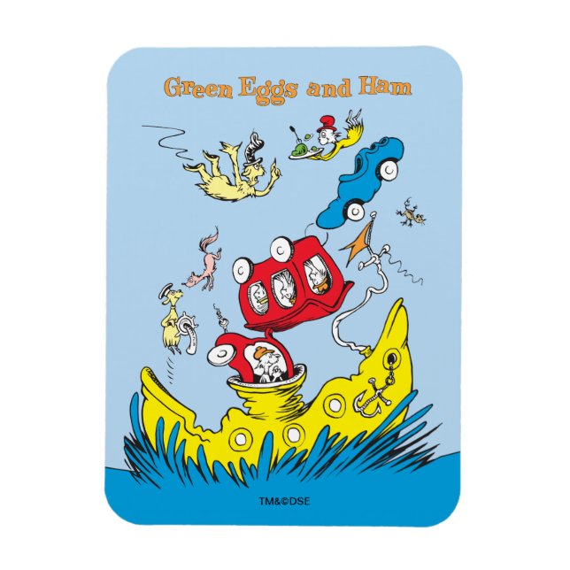 Grüne Eier und Schinken | Ich mag sie nirgendwo Magnet (Vertikal)