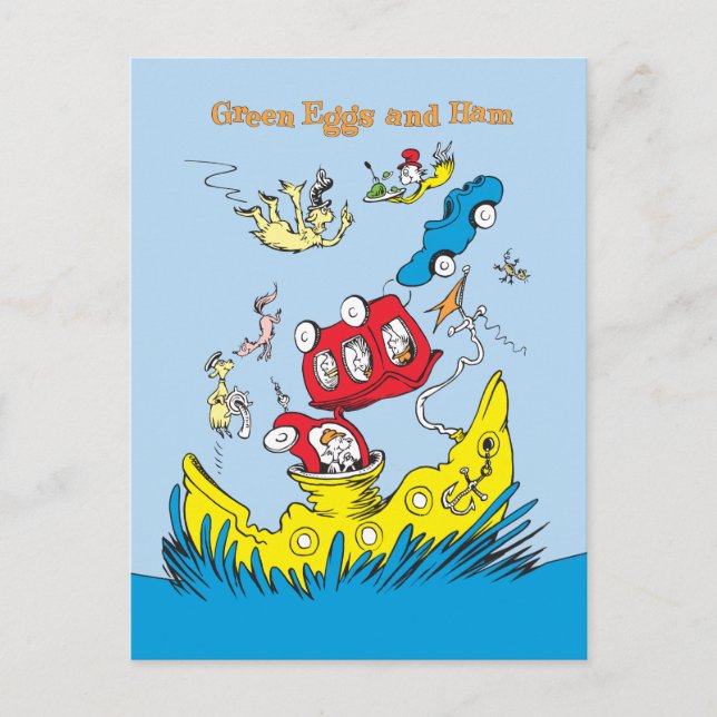 Grüne Eier und Schinken | Ich mag sie nirgendwo Postkarte (Vorderseite)