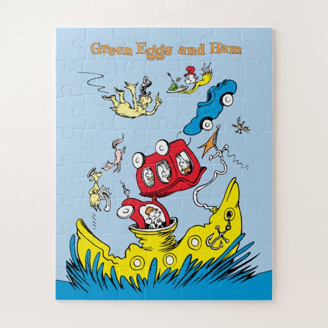 Grüne Eier und Schinken | Ich mag sie nirgendwo Puzzle (Vertikal)