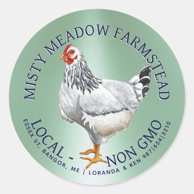 Grüne Eierkarton für Aquarellhühner Runder Aufkleber (Vorderseite)