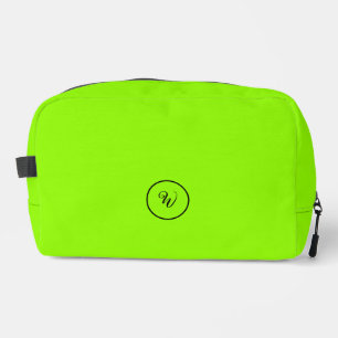 Grüne einfarbige Neon-Monogramm moderne Trendige Waschbeutel