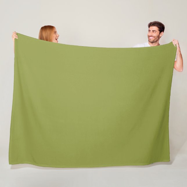 Grüne Einheitsfarbe Avocado Salbei #939c43 Fleecedecke (Beispiel)