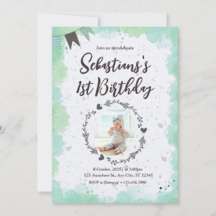 Grüne Einladung zum 1. Geburtstag