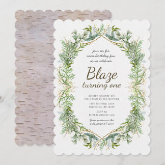 Grüne Einladung zum ersten Geburtstag