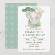 Grüne ElefantenGeburtstagspartei