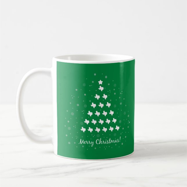 Grüne Elegant Texas Weihnachtsbaum Kaffee Tasse (Links)