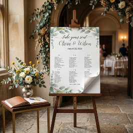 Grüne, elegante Alphabet Hochzeitstabelle Poster