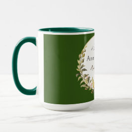 Grüne, elegante Blume Wreath Wedding Jubiläum Tasse
