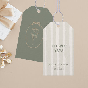 Grüne elegante Danksagung Geschenkanhänger