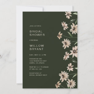 Grüne elegante florale Brautparty Einladung