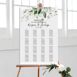 Grüne elegante Hochzeitskarte 16 Tische Poster