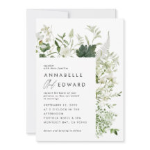 Grüne elegante moderne botanische Skripte Hochzeit