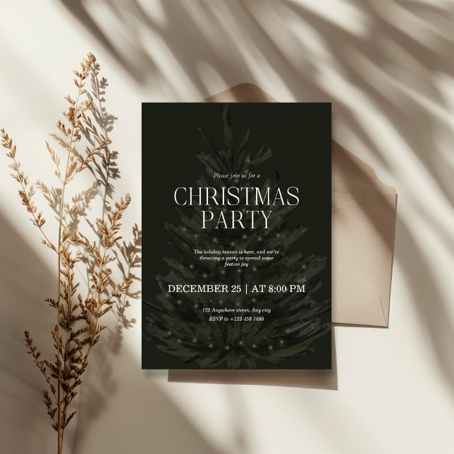 Grüne elegante Weihnachtsfeier Einladung (Von Creator hochgeladen)