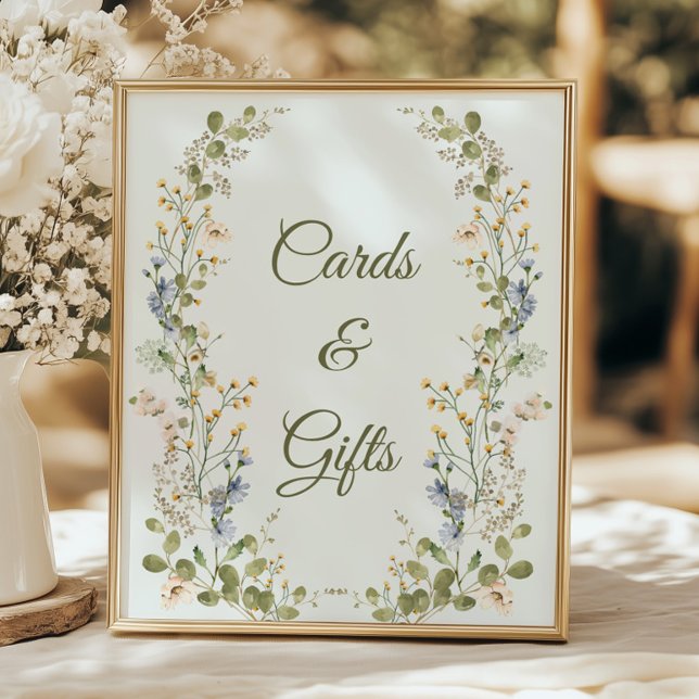 Grüne, elegante Wildblume Hochzeitskarten und Gesc Poster (Von Creator hochgeladen)